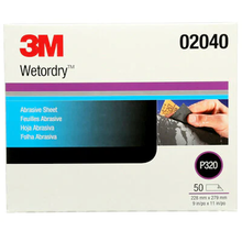 Load image into Gallery viewer, 3M™ Wetordry™ 9" x 11" Abrasive Sanding Sheet 213Q, Grits P320 - P800