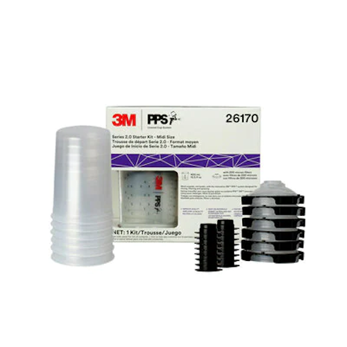3M 26170 PPS 2.0 Midi 13.5 oz. Lids and Liners Starter Kit Solvent Based